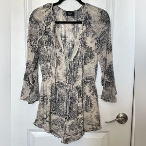 Cream & Black Romper